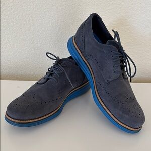 Cole Haan Originalgrand Men's 7 blue suede oxford shoes